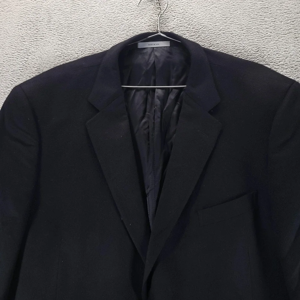 John W Nordstrom Signature Blazer Mens 48L Black Cashmere Loro Piana Sport Coat